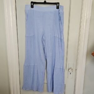 Like NEW Light Blue Pull- On Tiered Wide Leg Pants- XL